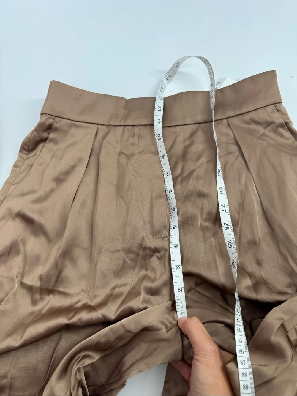 NWT Abercrombie & Fitch Sloane Satin Hi Rise Pleated Wide Leg Trouser Pants 29/8 - Picture 9 of 10